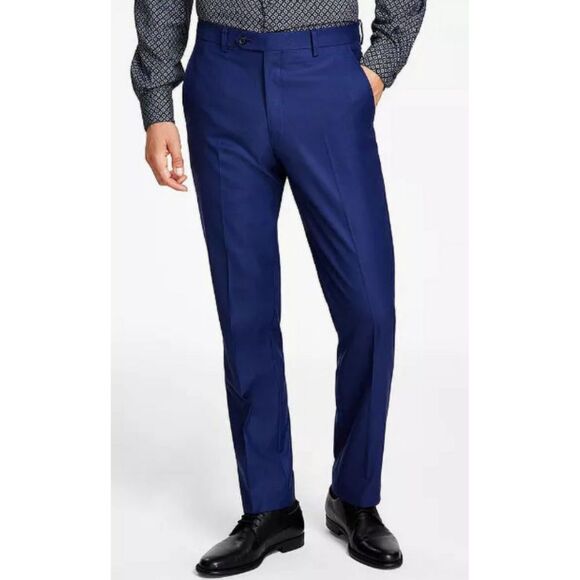Alfani‎ Men's Slim-Fit Stretch Suit Pants Size 32 Navy Blue Straight Leg - Picture 1 of 9